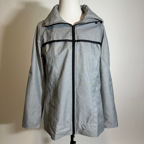 Mondetta Gray Hooded Full Zip Light Weight Jacket Womens Size Small S Spring - Picture 1 of 12
